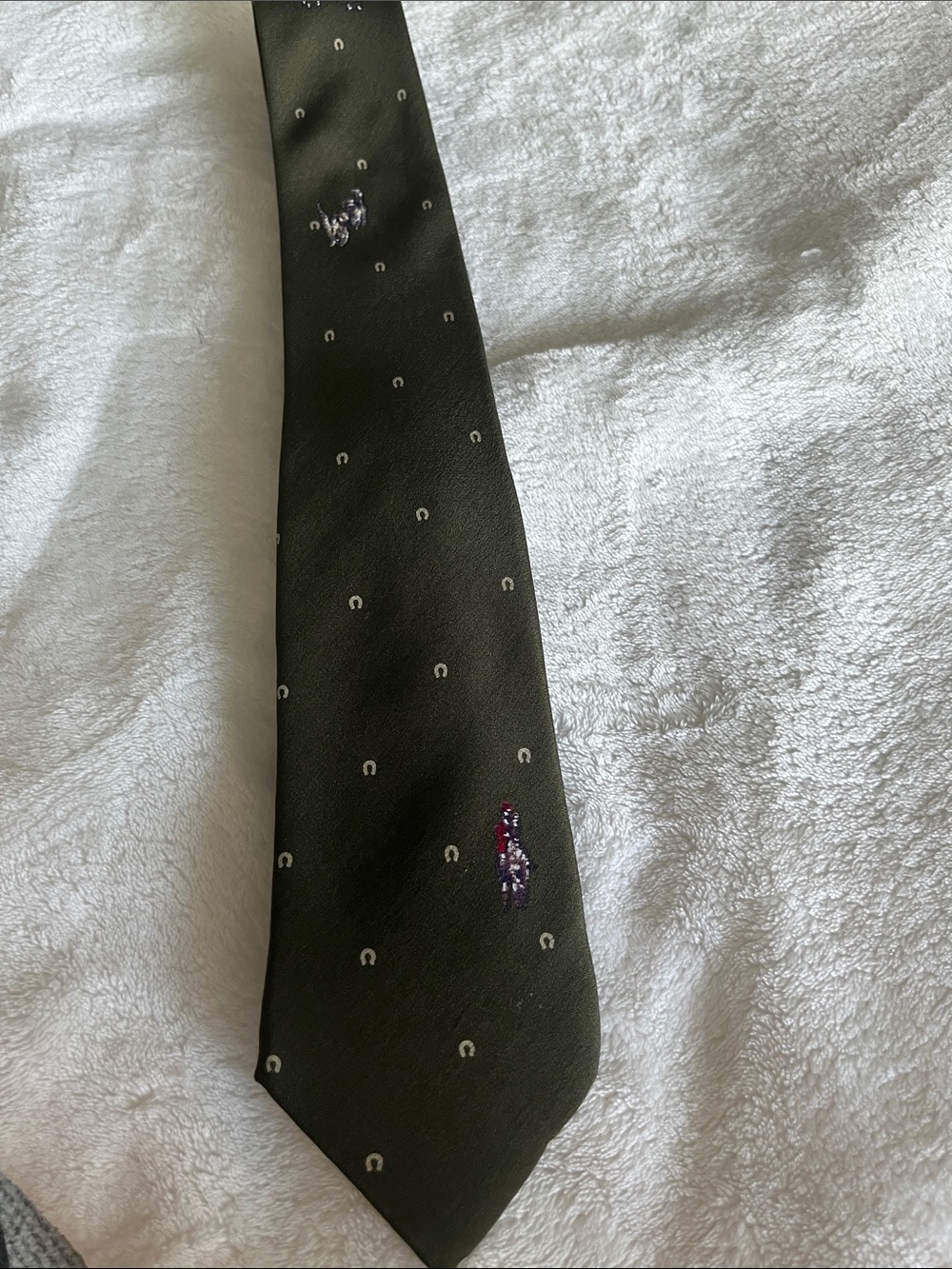 Ermenegildo Zegna Men's Olive Green Patterned Silk Tie